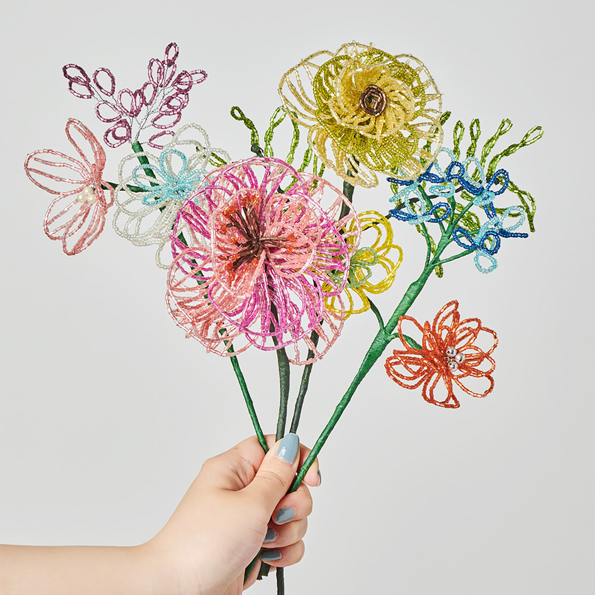 【AND PACKABLE】BEADS FLOWER BOUQUET ビーズフラワーブーケ S・Mサイズ