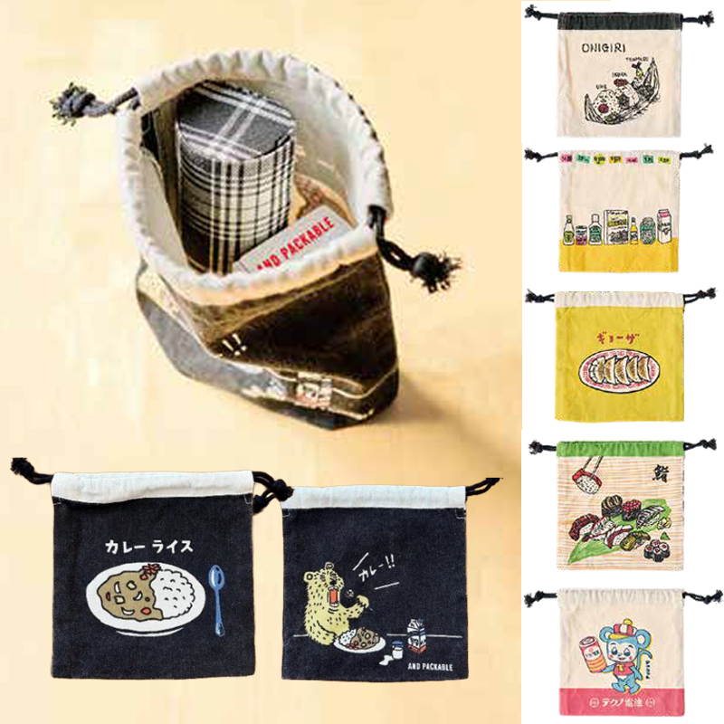 【AND PACKABLE】KPO ポーチ 巾着 食べ物 レトロ