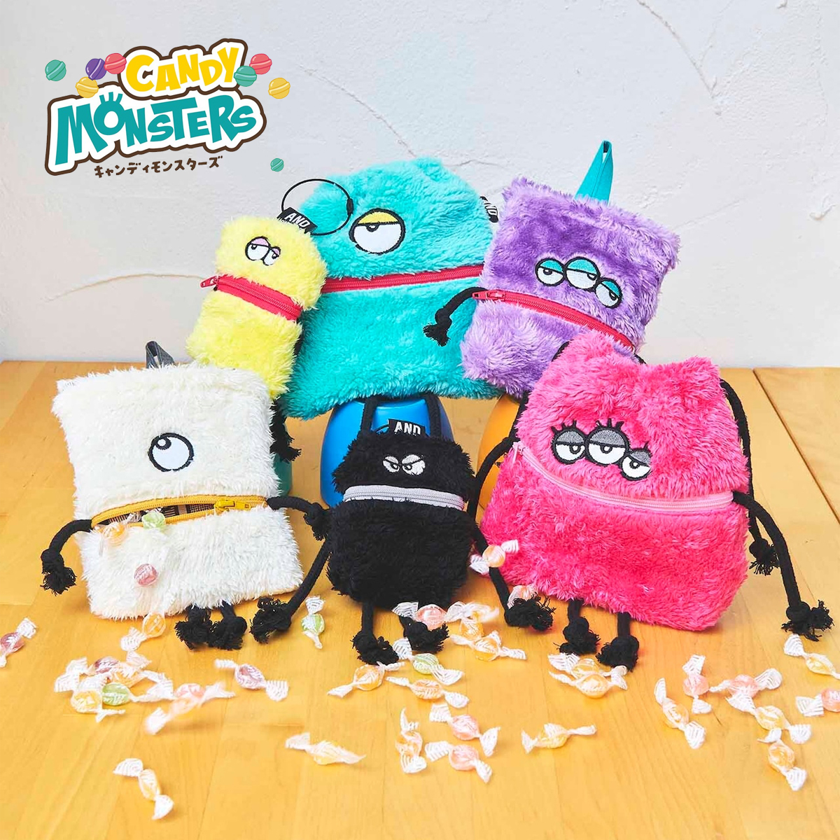 【AND PACKABLE】KPO ジッパーボアキンチャクポーチ キャンディーモンスター
