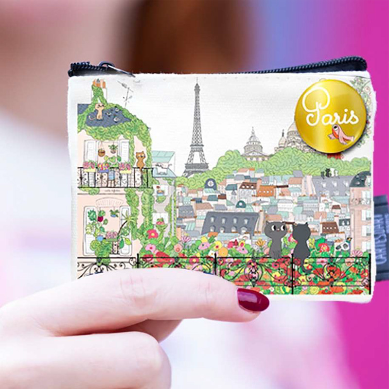 【cartesdart】コットンポーチ 小物入れ フランス