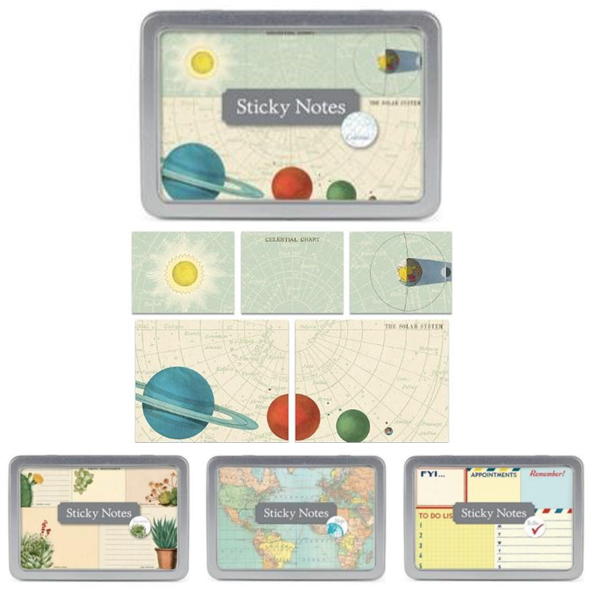 【CAVALLINI】カバリーニ スティッキーノート(缶入) 付箋