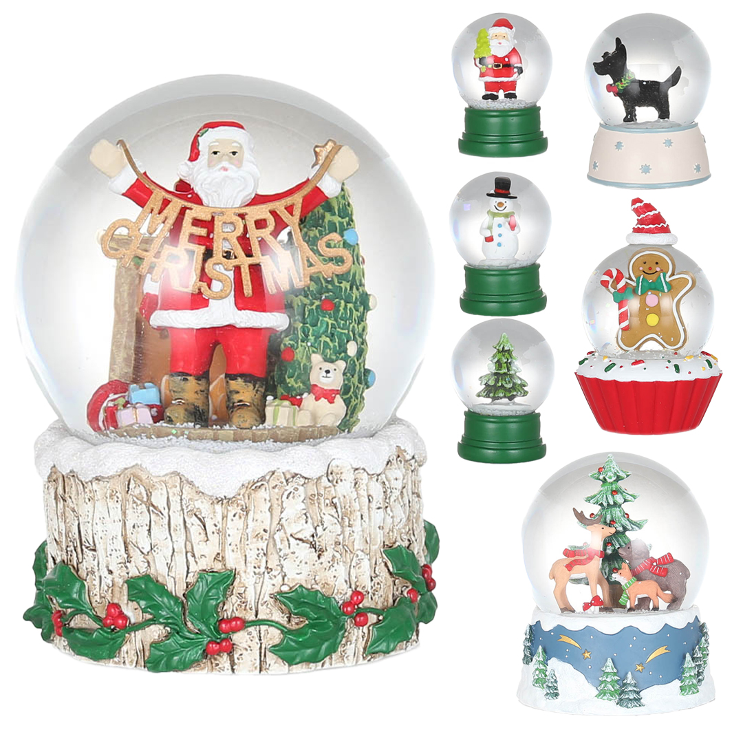 《予約：10月以降入荷》【DULTON】ダルトン クリスマス MICROGLOBE SANTA サンタ スノーマン ジンジャーマン スノードーム