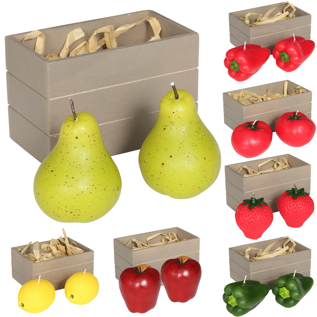 《予約：10月以降入荷》【DULTON】ダルトン クリスマス CANDLE キャンドル ベジタブル フルーツ 果物 野菜 ポップ 2P