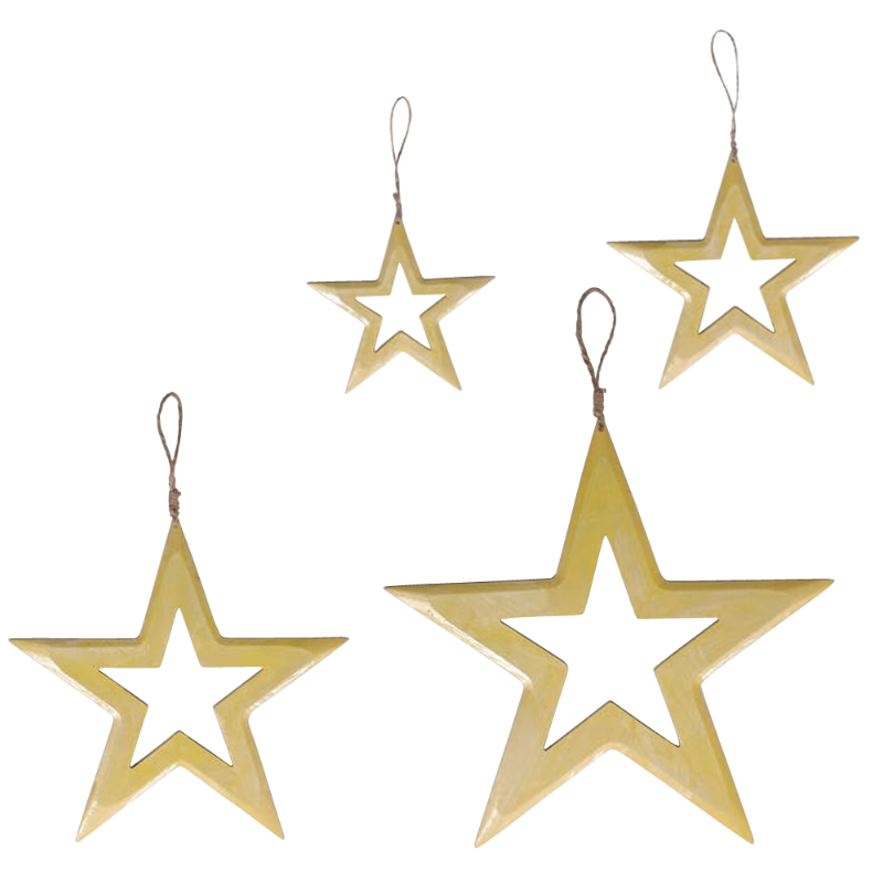 《予約：3/18(水)〆》【クリスマス】HANGING WOODEN HOLE STAR ハンギング ウッデン ホールスター オーナメント 木製 クリスマスツリー