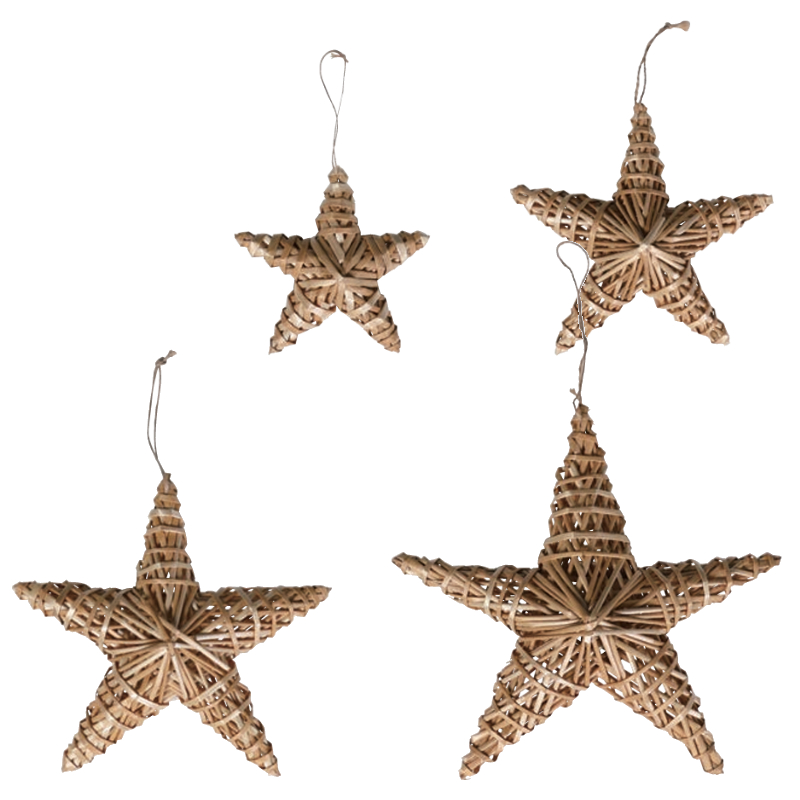 《予約：3/18(水)〆》【クリスマス】STRAW STAR WITH ROPE ストロー スター オーナメント 藁製 クリスマスツリー