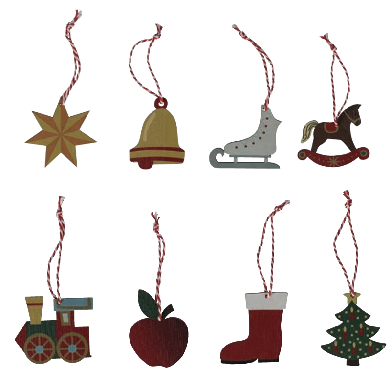 《予約：3/18(水)〆》【クリスマス】WOODEN ORNAMENT SET ウッデン オーナメントセット 木製 クリスマスツリー