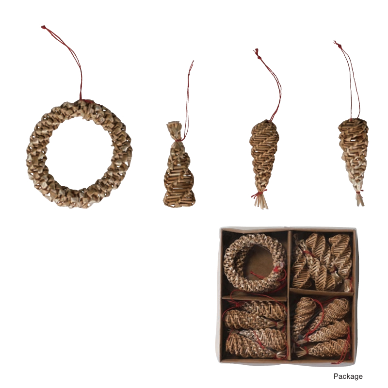 《予約：3/18(水)〆》【クリスマス】MINI STRAW ORNAMENT SET ストロー オーナメントセット 藁製 クリスマスツリー
