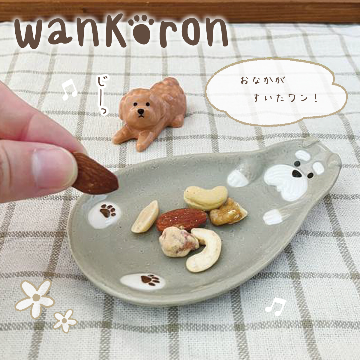 wankoron わんころん わんわんこざら トイプードル&パグ&シュナウザー 犬 小皿 食器