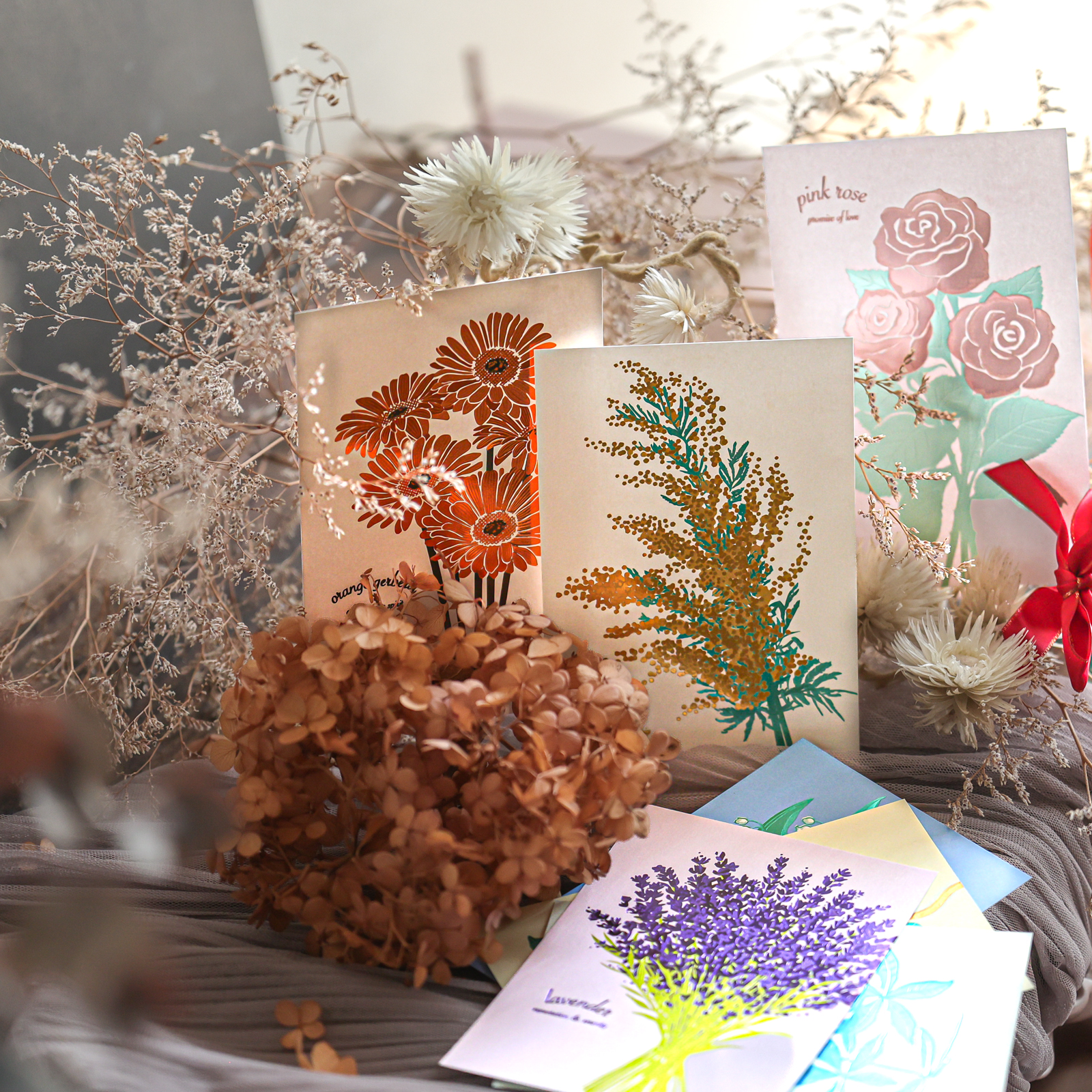 【Hakuoshi Botanical】箔押しボタニカル 日本製 ポストカード