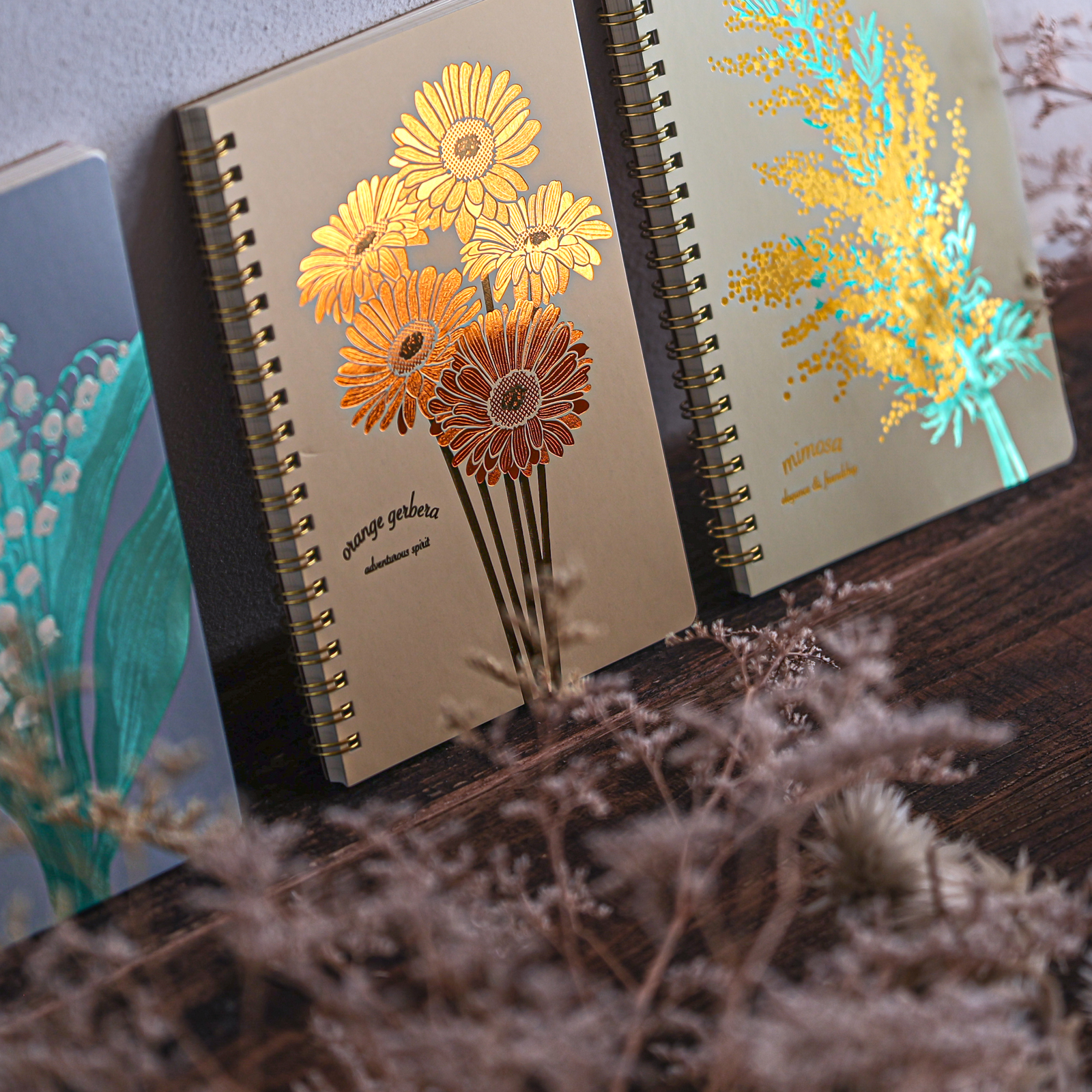 【Hakuoshi Botanical】箔押しボタニカル 日本製 B6リングノート