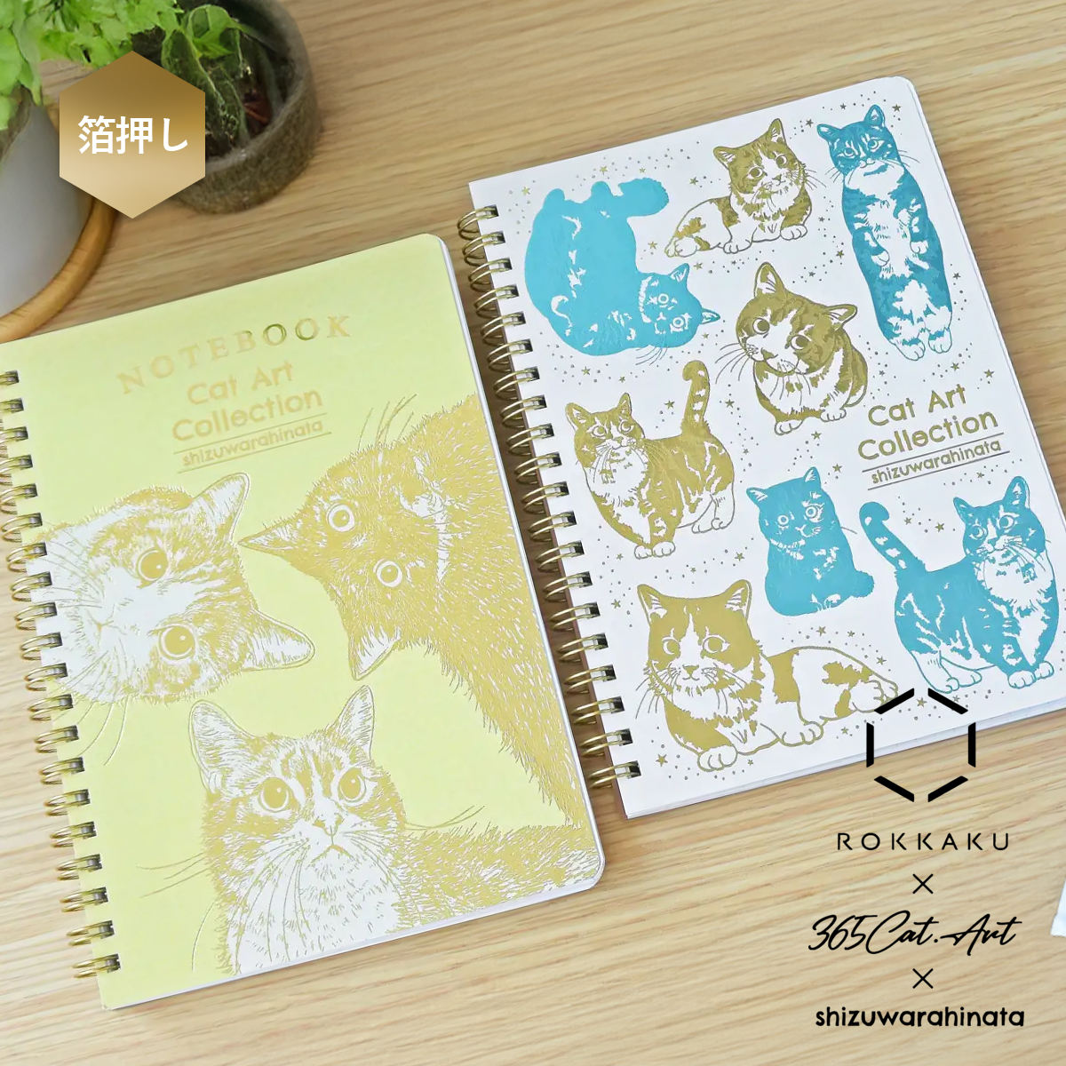 【ROKKAKU】 Cat Art Collection B6リングノート 猫