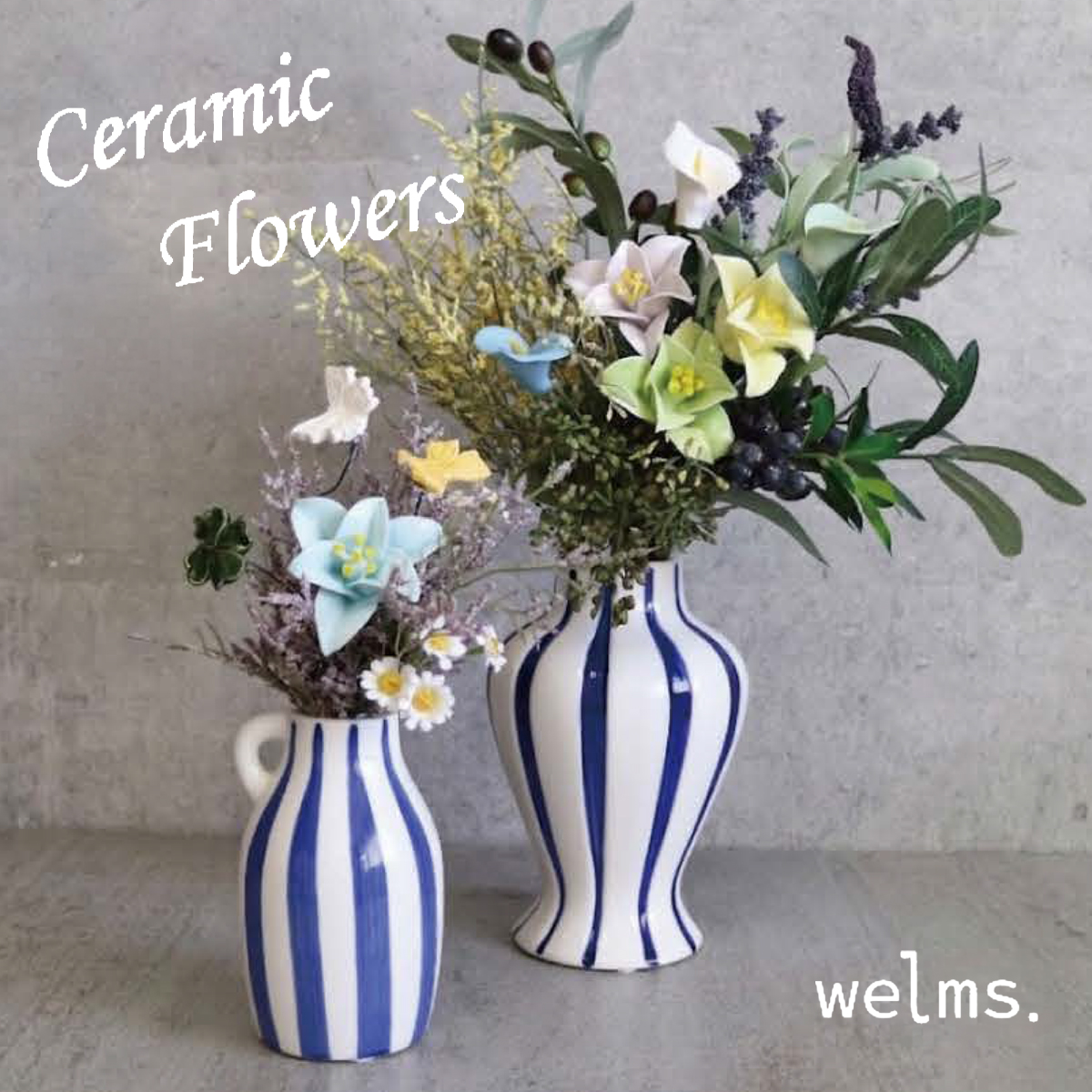 《予約：26年12月下旬以降入荷》welms Ceramic クリスマスローズ＆マグノリア＆リリィ フラワーピック