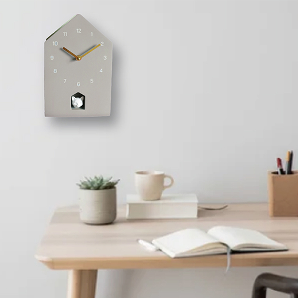 《予約：4月下旬》マルモ ウォールクロック サウンド キャット 壁掛け時計 猫 犬