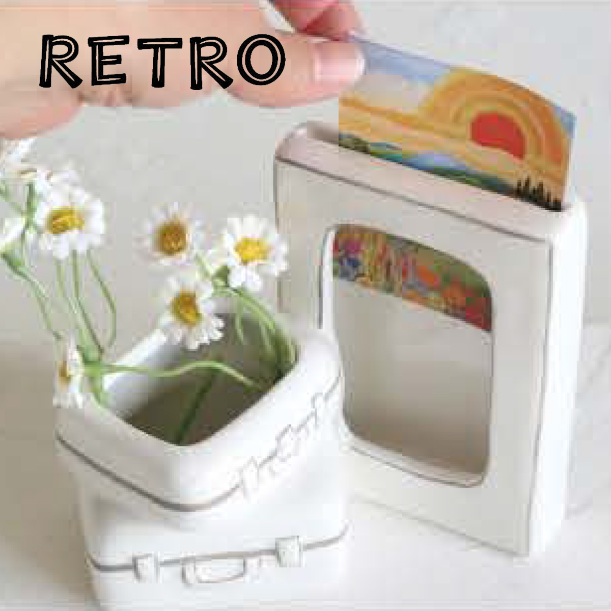 《予約：26年10月下旬以降入荷》レトロ トリップベース＆フレーム 花瓶と写真立て インテリア雑貨