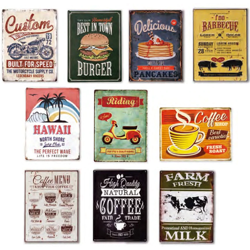 デザインボードメタルL ガーデニング パンケーキ バーベキュー カフェ コーヒー