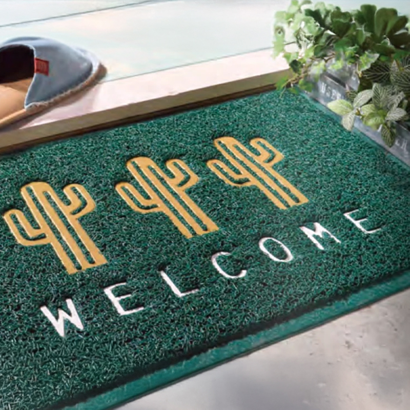 PVCエントランスマットS スマイル カクタス ドッグ キャット