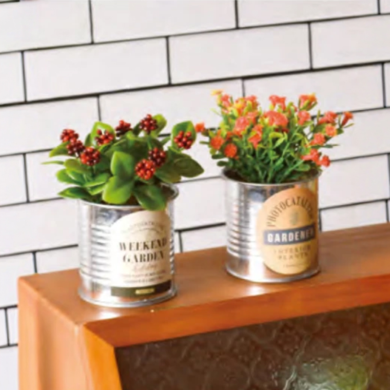 TIN缶グリーン インテリア雑貨