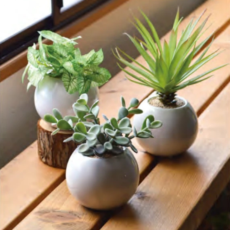 ＜人気商品＞ラウンドポット フェイクグリーン インテリア小物 ユーカリ ストロベリー ラベンダー