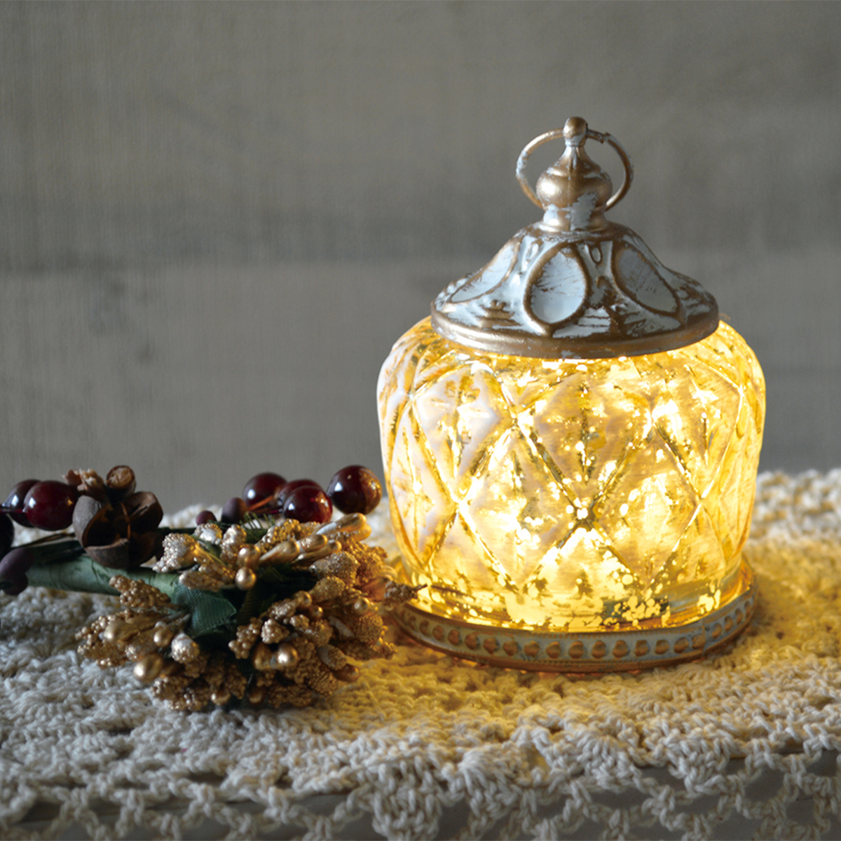 ビジュー LEDランタン モティフ クリスマス