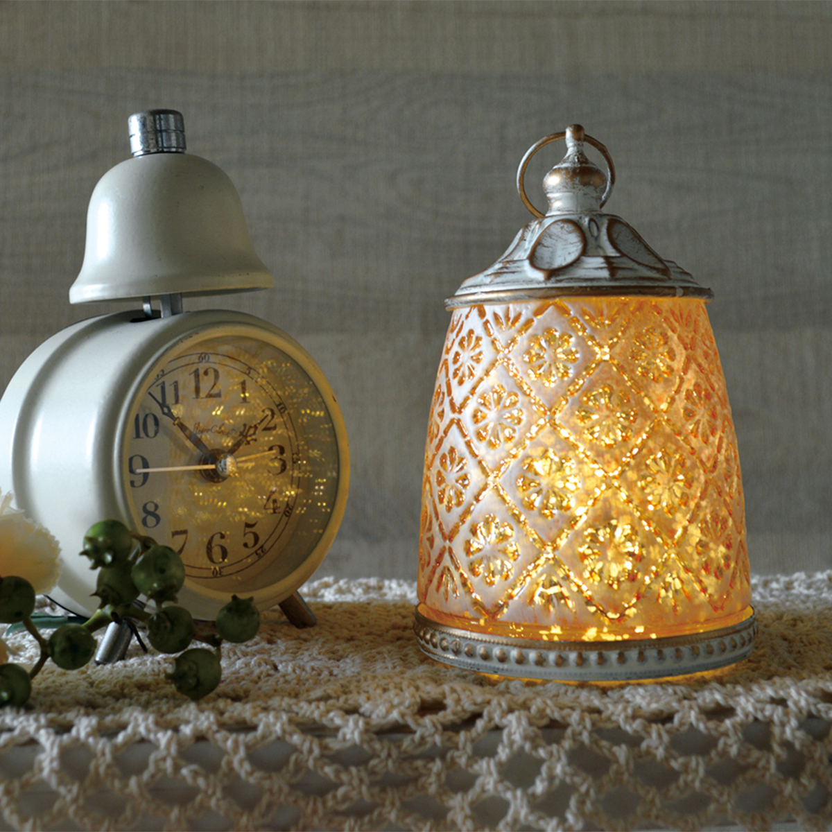 ビジューLEDランタン フルール クリスマス