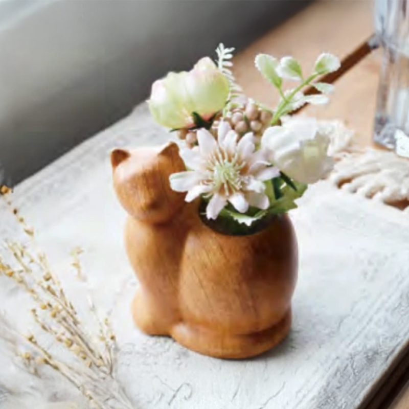 WDポット アニマル 木目 フェイクグリーン インテリア小物