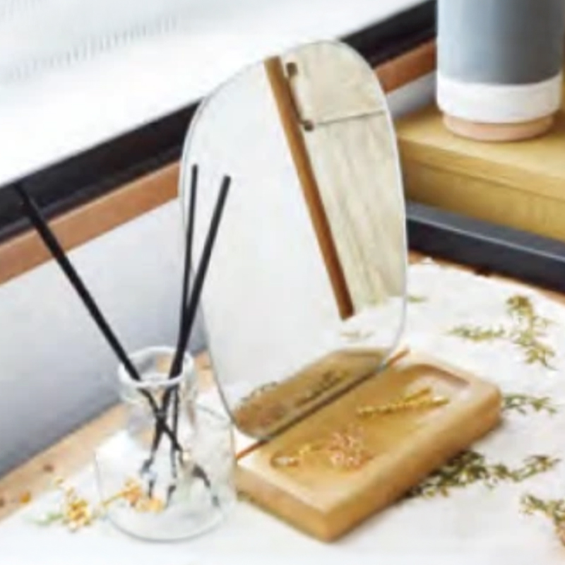 モーメント ウッドスタンドミラー 卓上＆壁掛け