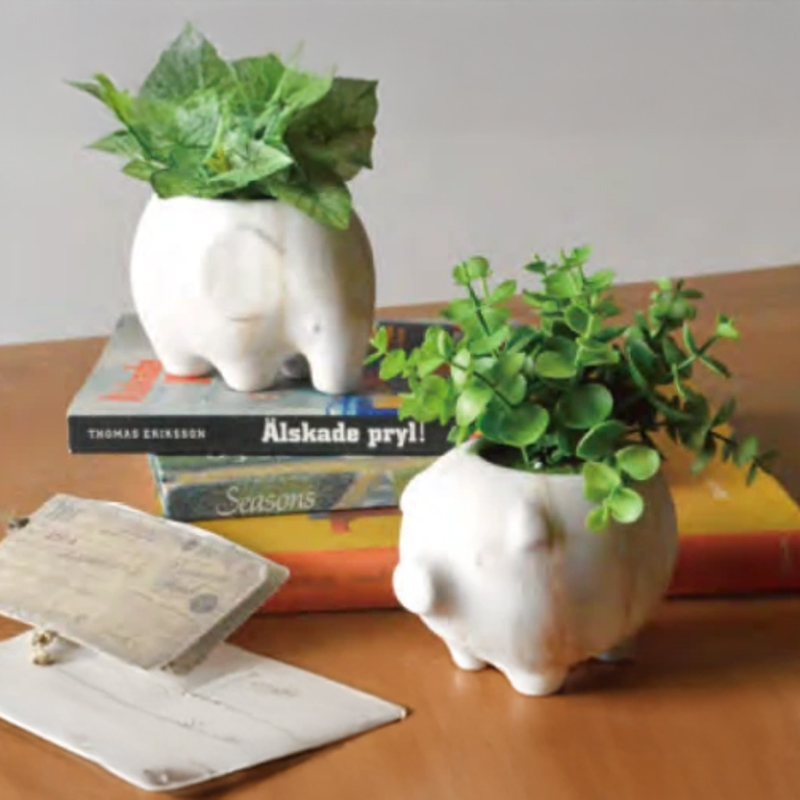 マーブルポット ピッグ ゾウ バード フェイクグリーン インテリア小物