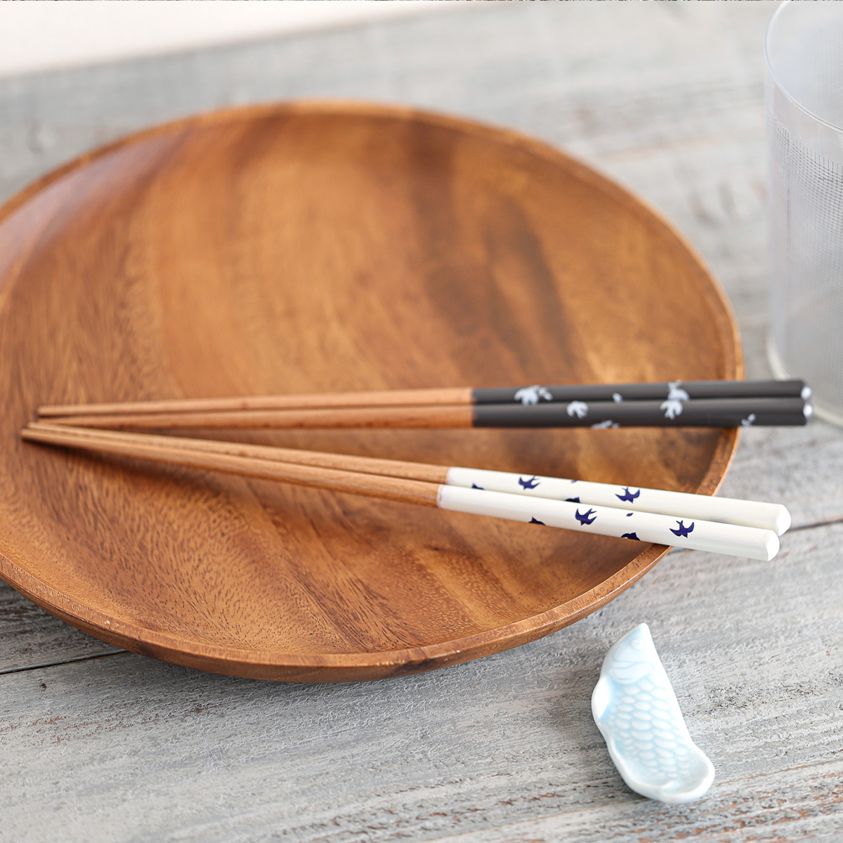 【日本製】tsubame 箸 ホワイト・チャコールグレー