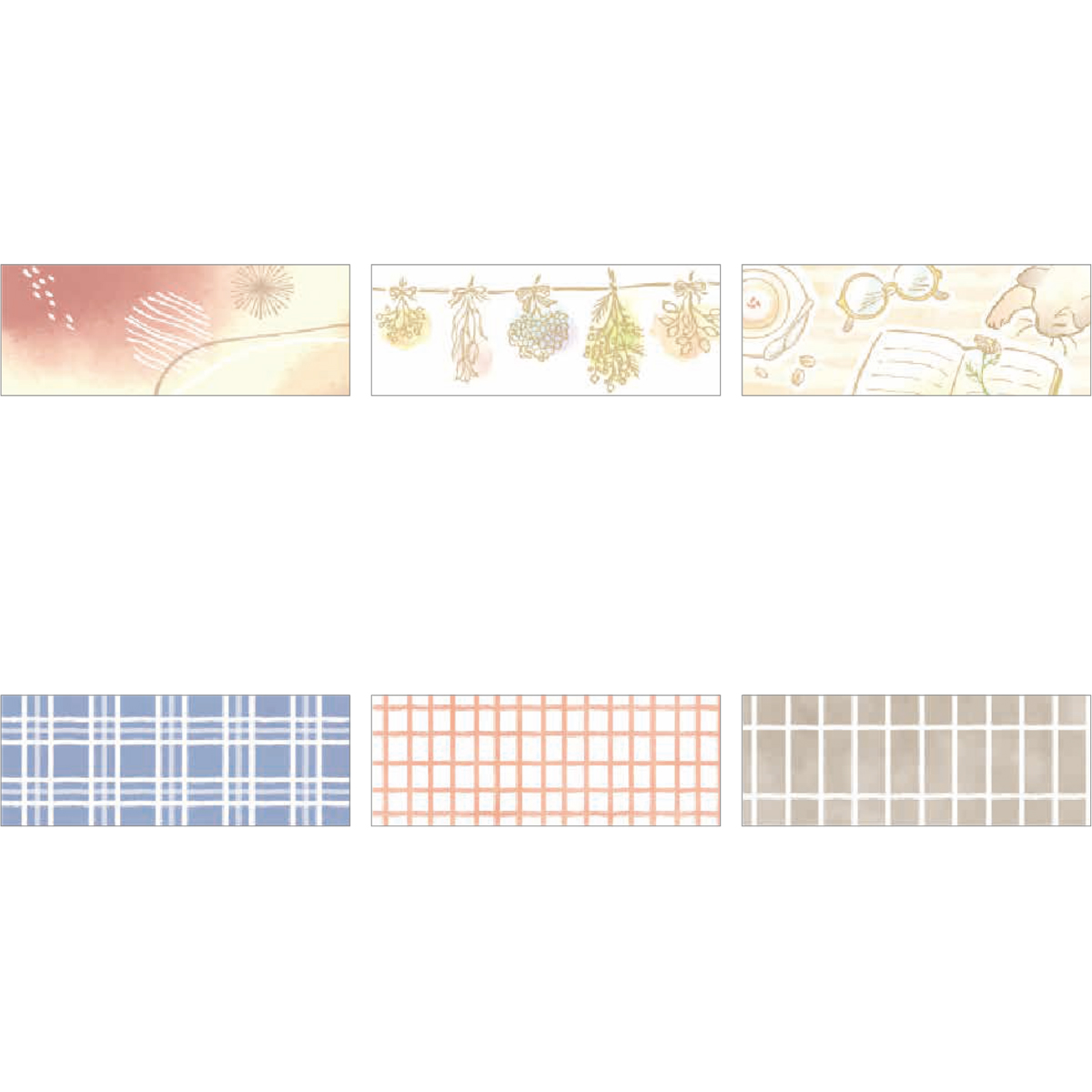 【SAIEN】オリジナルシリーズ ギフト マスキングテープ15mm 和紙 ブレイクタイム&チェック柄