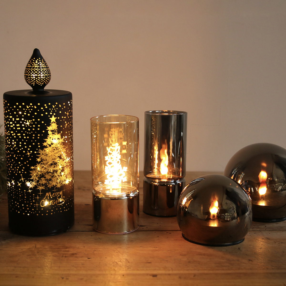 《予約：4/17（金）受注締切》【クリスマス】ガラスライト LED照明 飾り