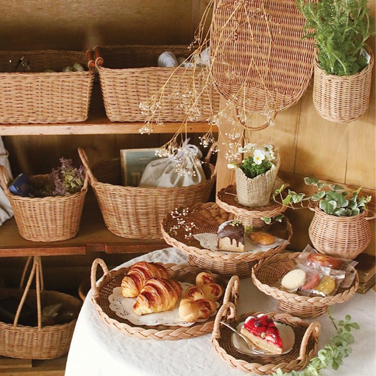 《予約：3月上旬入荷予定》【SOW】MERRY バスケット ラタン素材 収納からディスプレイまで