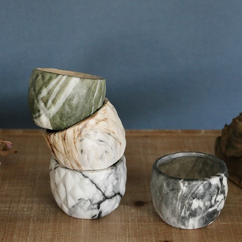 《予約：3月中旬入荷予定》マーブルポット プレーン/ストーン アソート