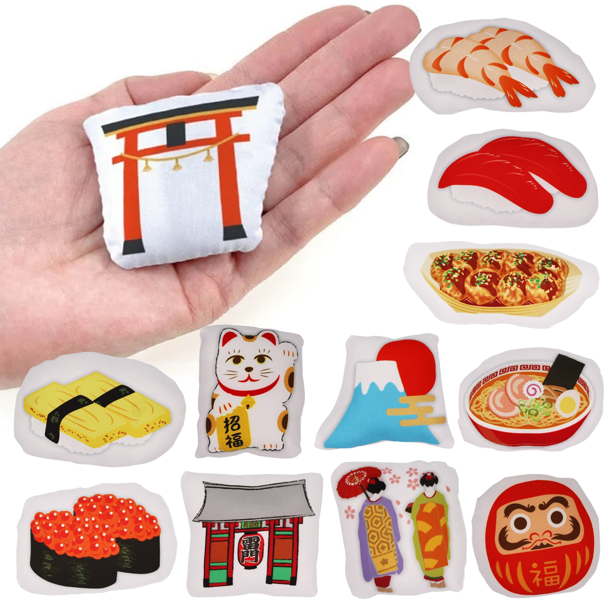 JAPAN ヌイグルミマグネット 布 ふわふわ お土産 日本 手のひらサイズ マグネット インバウンド