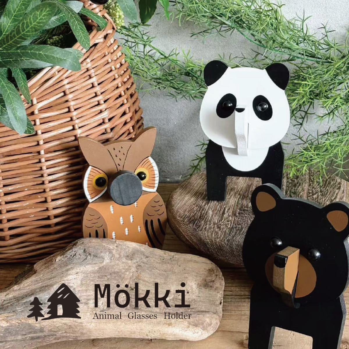 【Global Arrow】Mokki グラスホルダー 眼鏡ホルダー インテリア 犬 猫 アニマル 動物