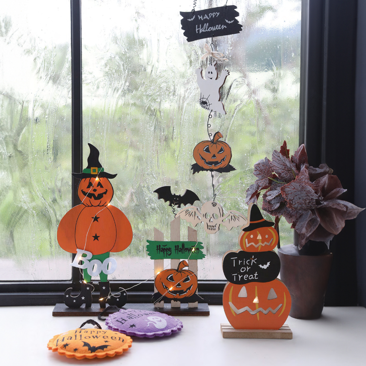 【ハロウィン】ハロウィンオーナメント&ファニードール&LEDライト インテリア モビール