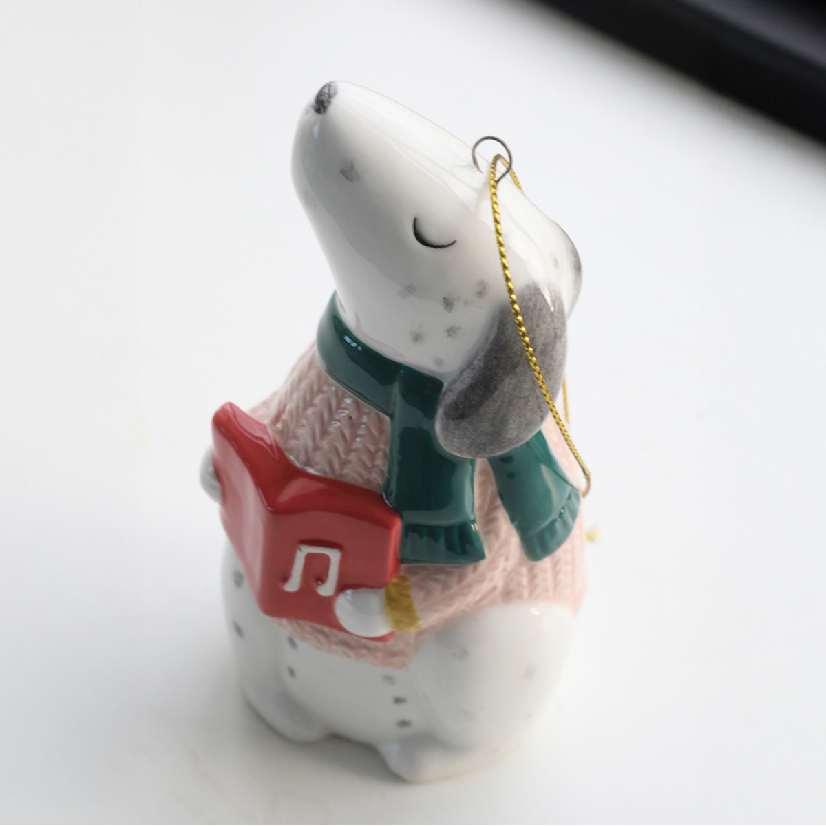 【クリスマス】セラミカ・ソングドッグ 飾り付け 置物 動物