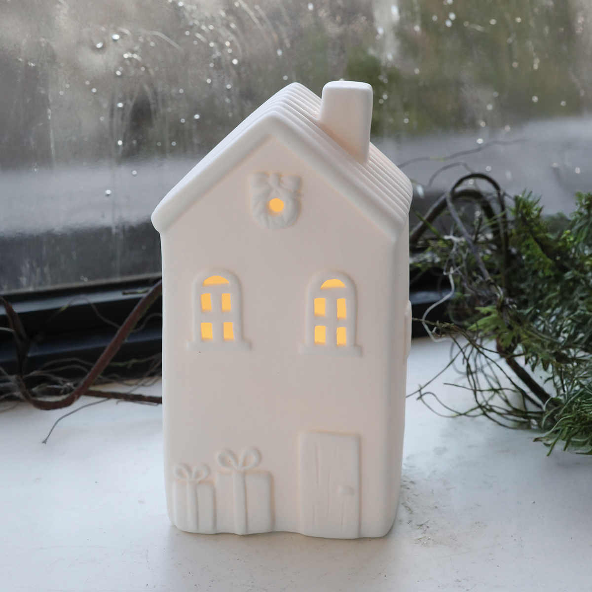 【クリスマス】フロスト・グラスツリーライト&ホーリーナイト・LEDハウス