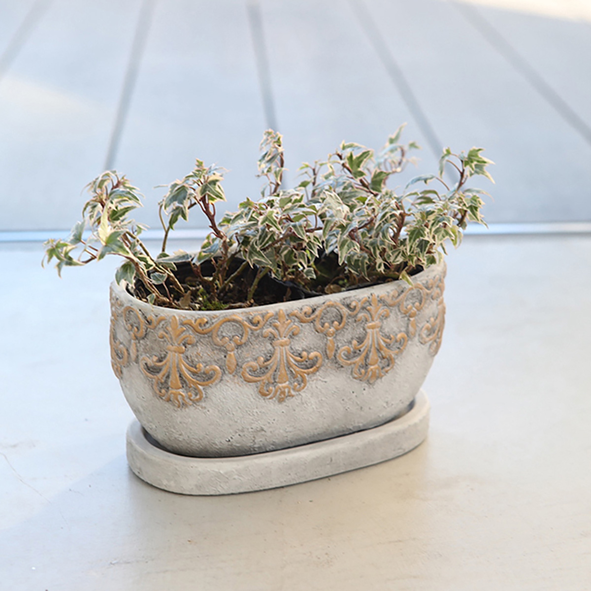 Hamptons アラベスク ラウンドポット 植木鉢 アンティーク インテリア ガーデニング