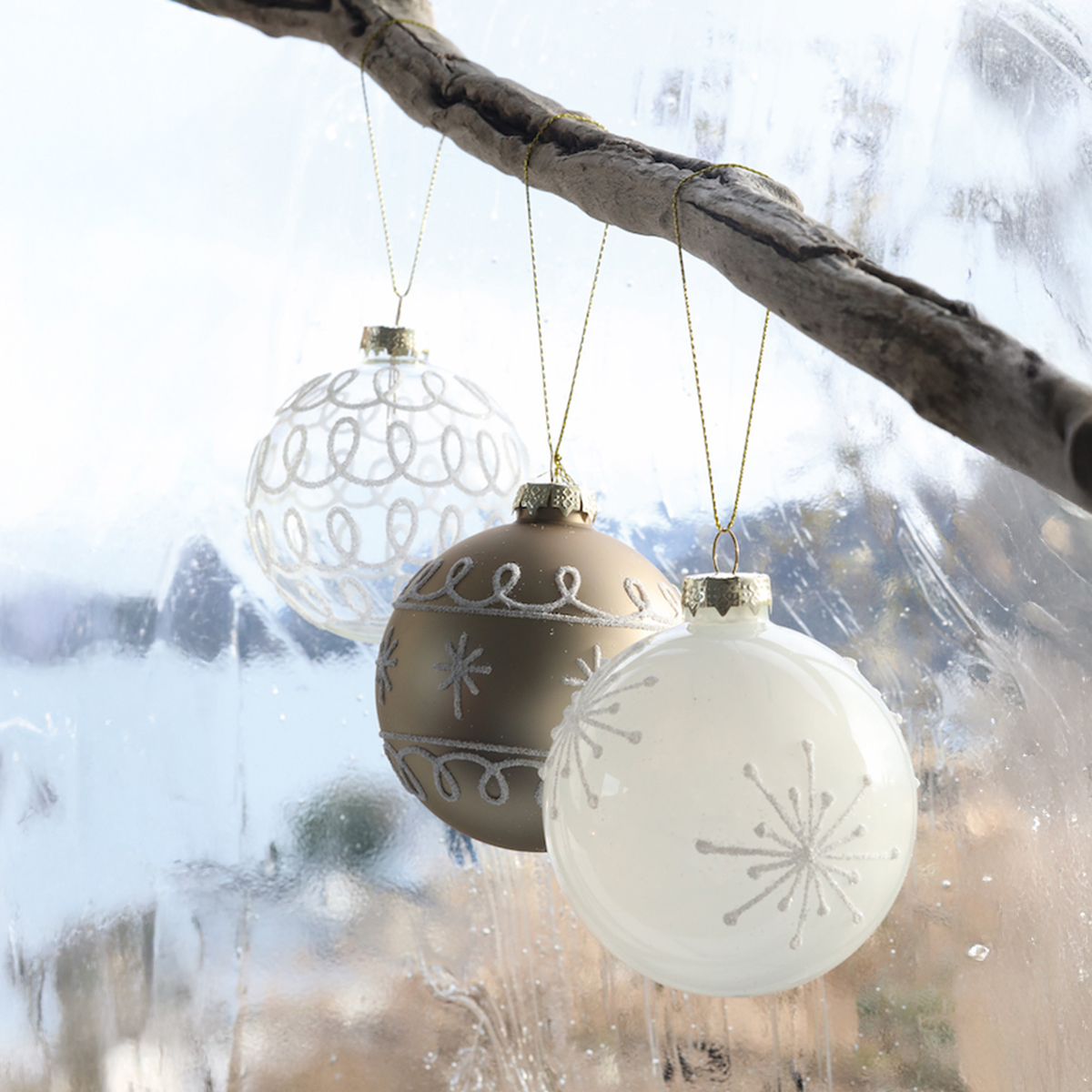 【クリスマス】ガラスボール・ホワイティ オーナメント クリスマスツリー