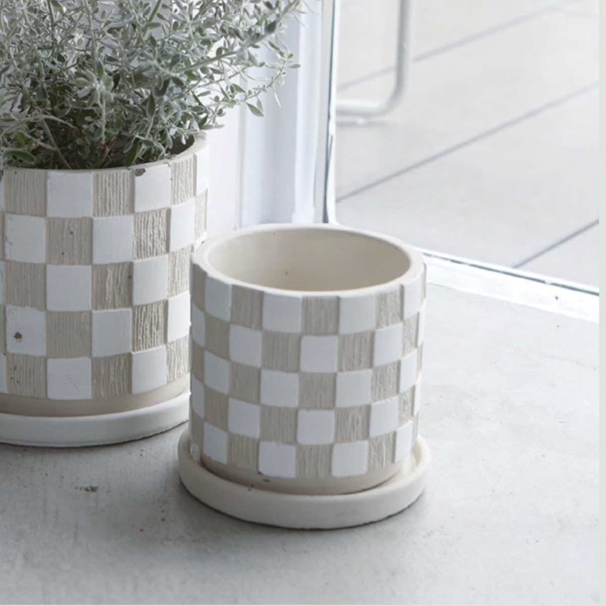 【neulo】チェッカー プラントポット 植木鉢