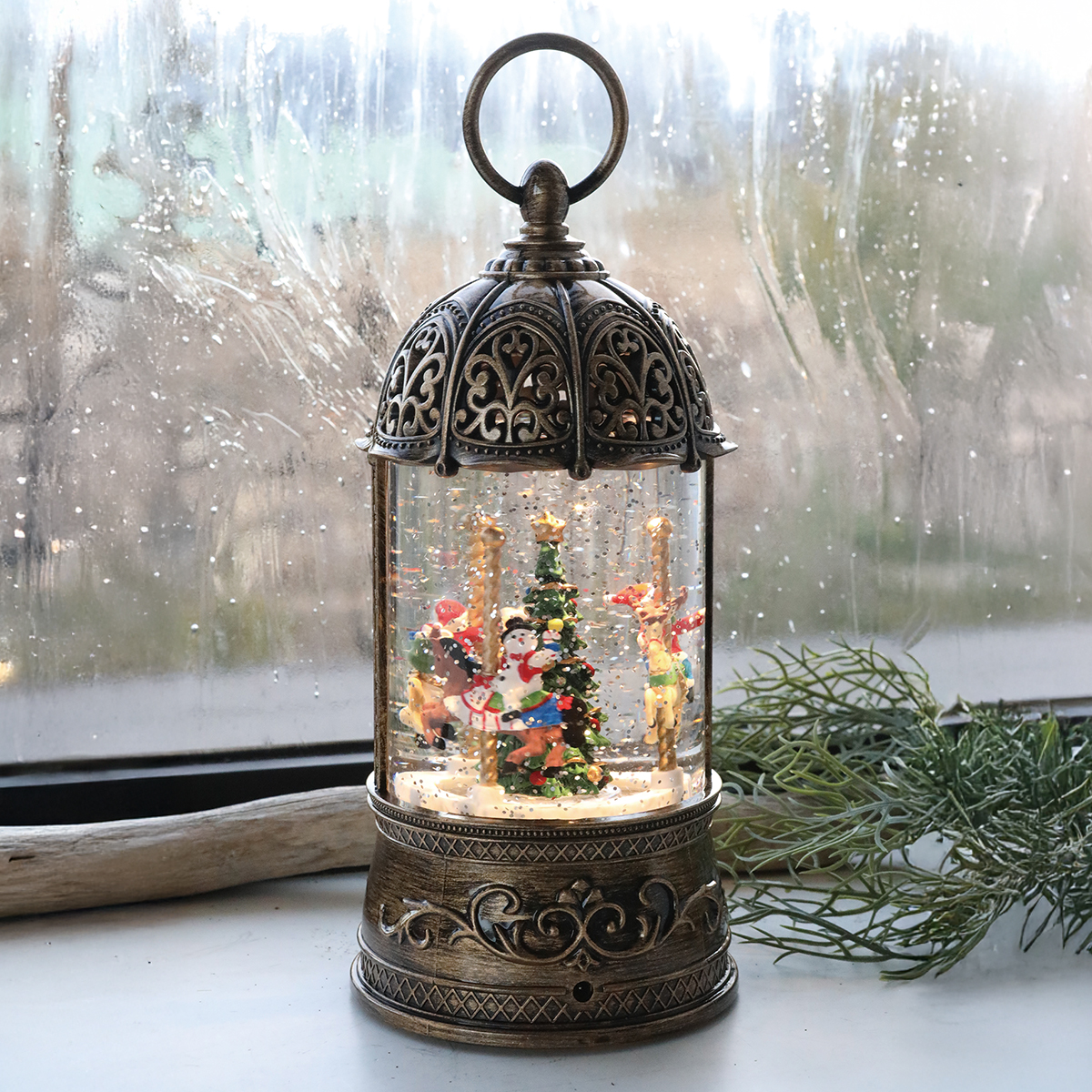 【クリスマス】オルゴール・LEDライト スノーマン ツリー プレゼント ギフト