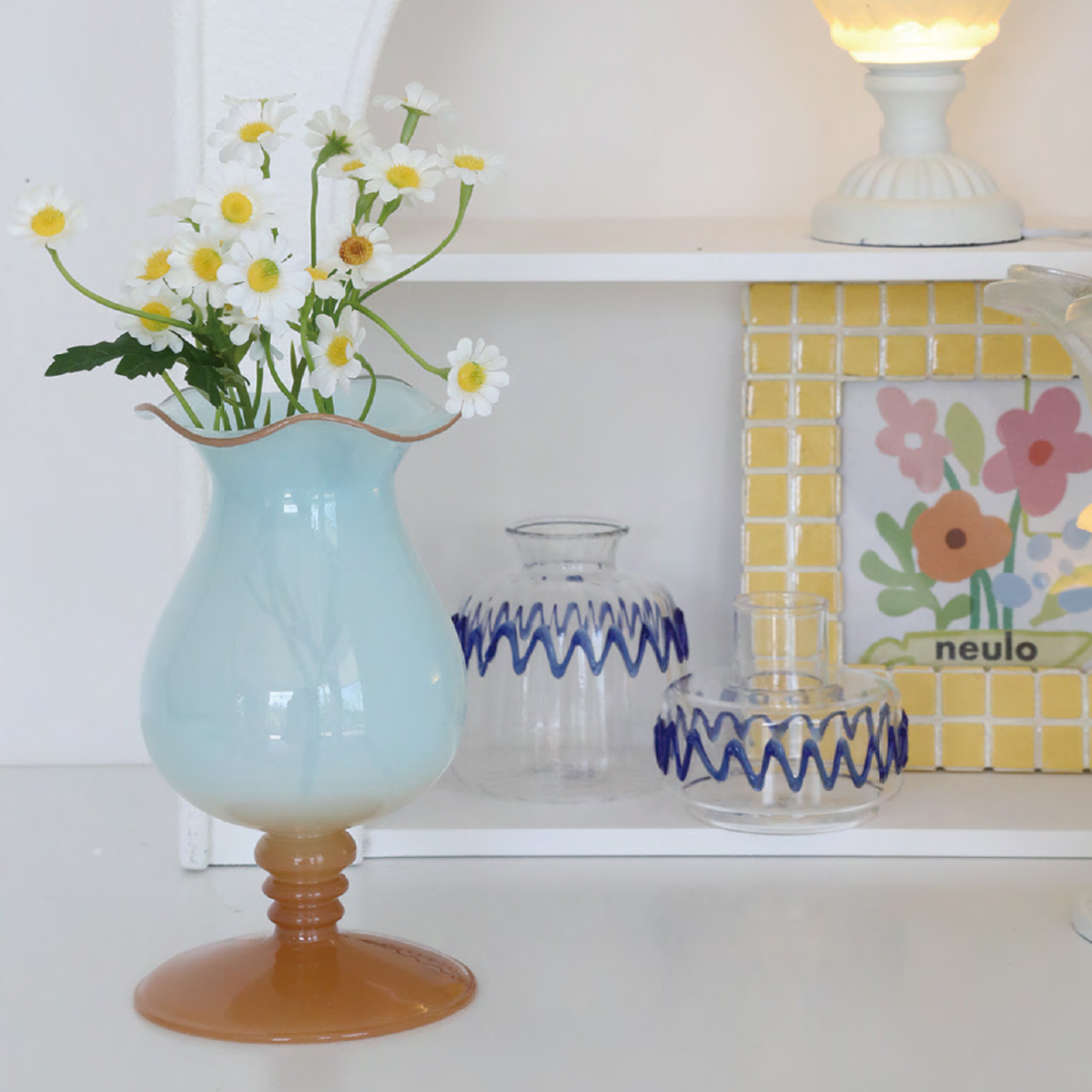 【neulo】花瓶 パルス・ガラスベース/フィングラス・フレンチ
