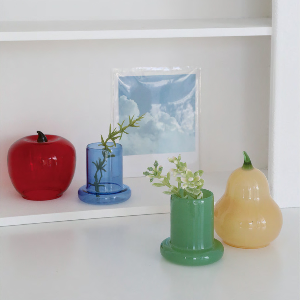 【neulo】ガラスオブジェ アップル ペア