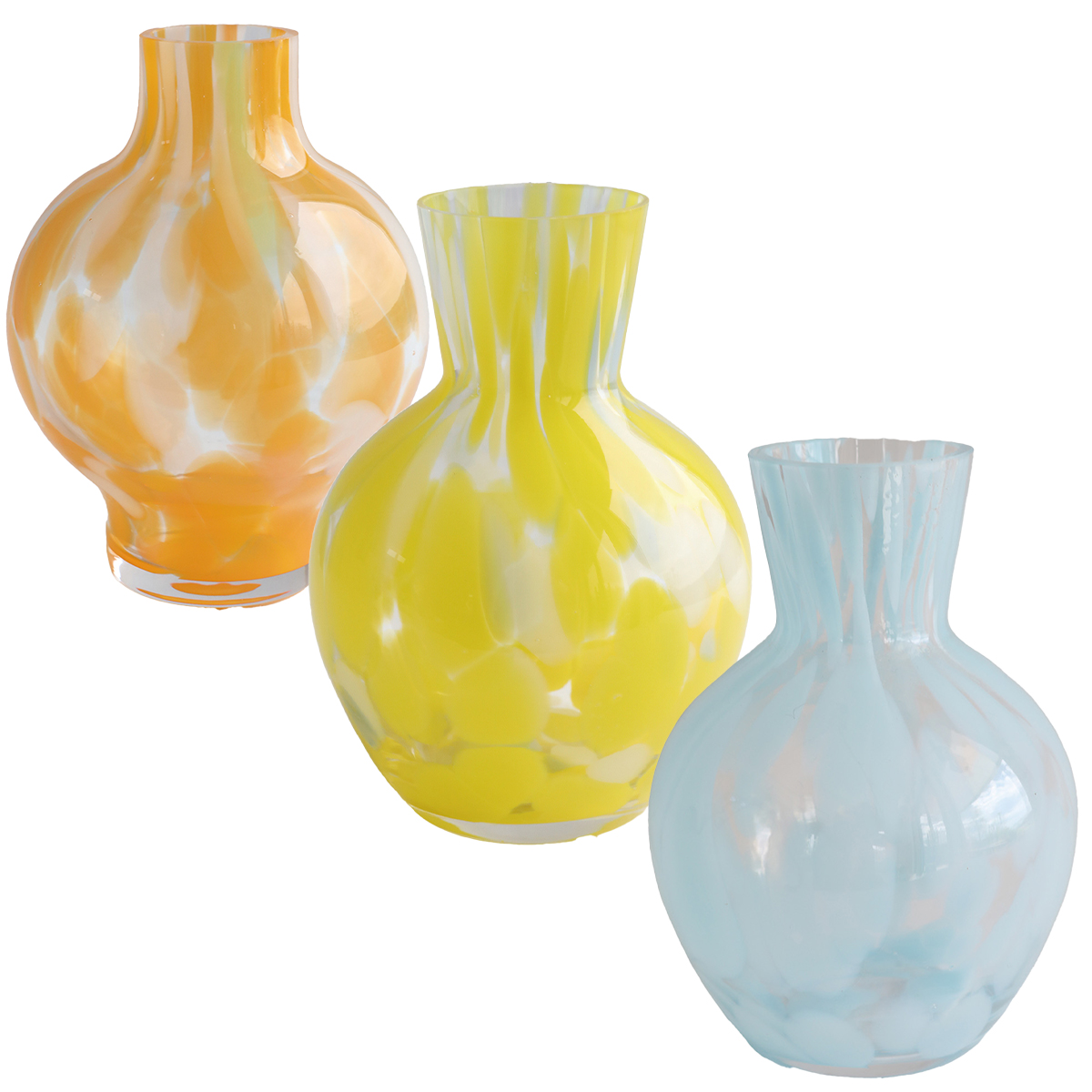 【neulo】ガラスベース 花器 花瓶 マーブル