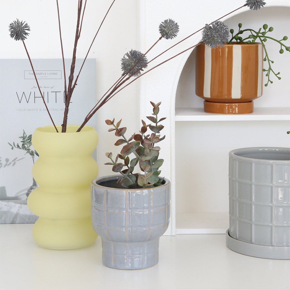 【neulo】タイルポットカバー 植木鉢カバー ポットカバー