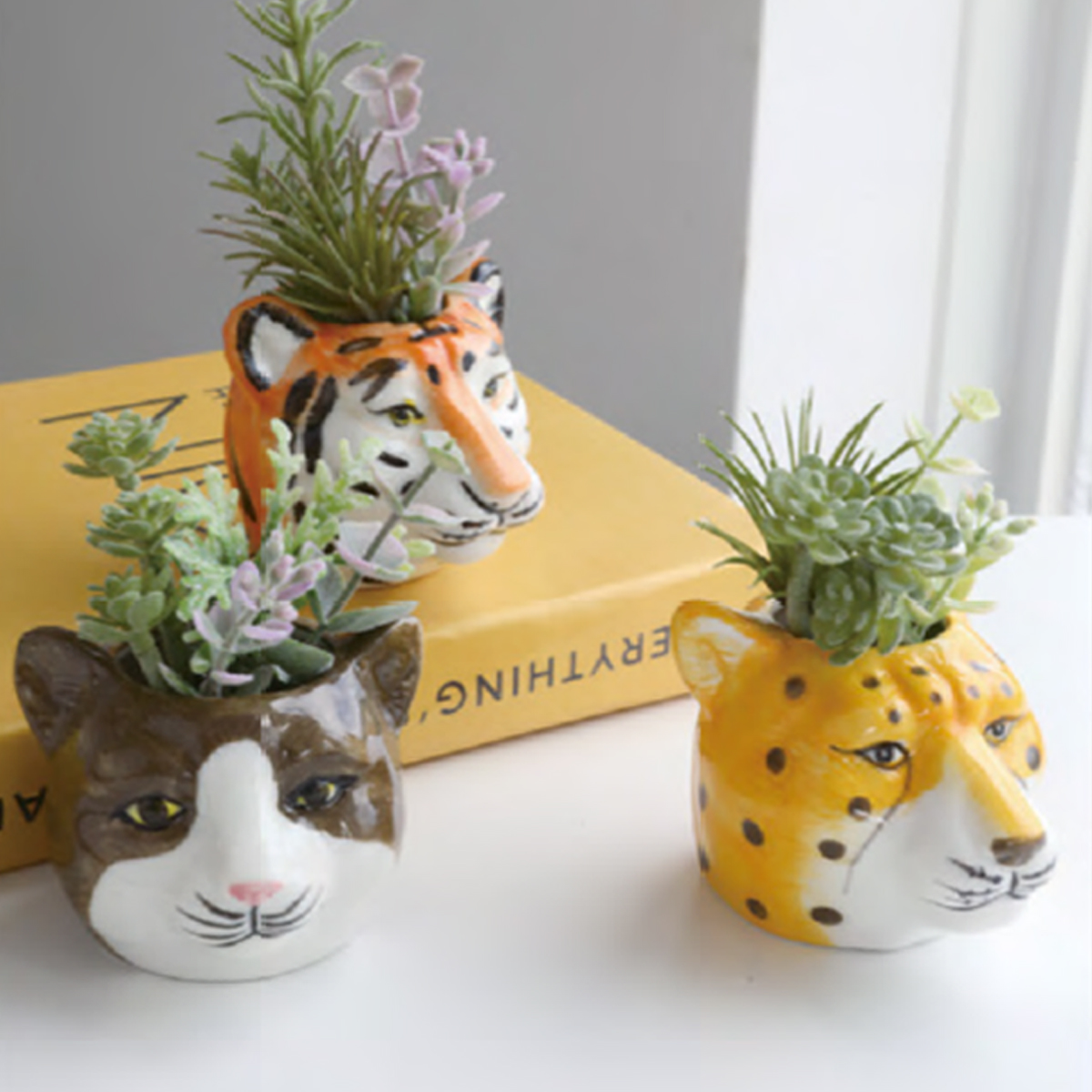 【neulo】アニマルフェイクサキュレント 多肉アレンジポット プラントポット 植木鉢