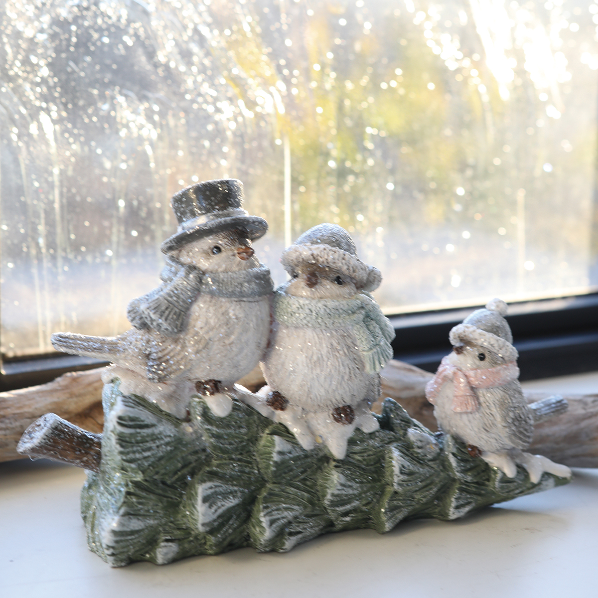【クリスマス】Joyeux Noel ノーム&エルク&スノーマン&バード 鳥 オブジェ