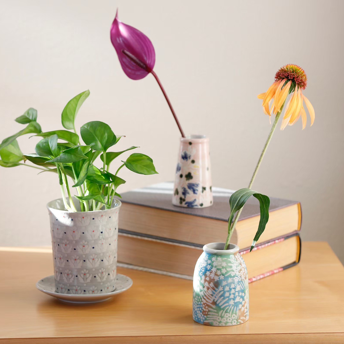 ポーリッシュフラワーベース スタンプ 花瓶 花器