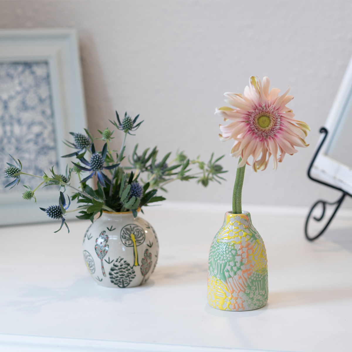 ポーリッシュフラワーベース コットンキャンディ 花瓶 花器