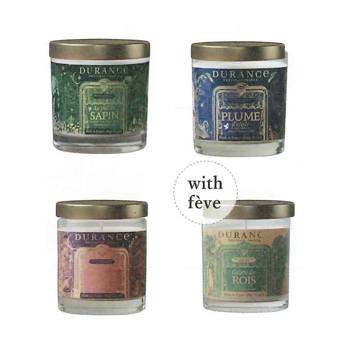 《予約:4/10(金)締切》数量限定【DURANCE】ウィンターキャンドル 180g パインツリー・バレリーナ・スルタンローズ・ガレット・デ・ロワ クリスマス